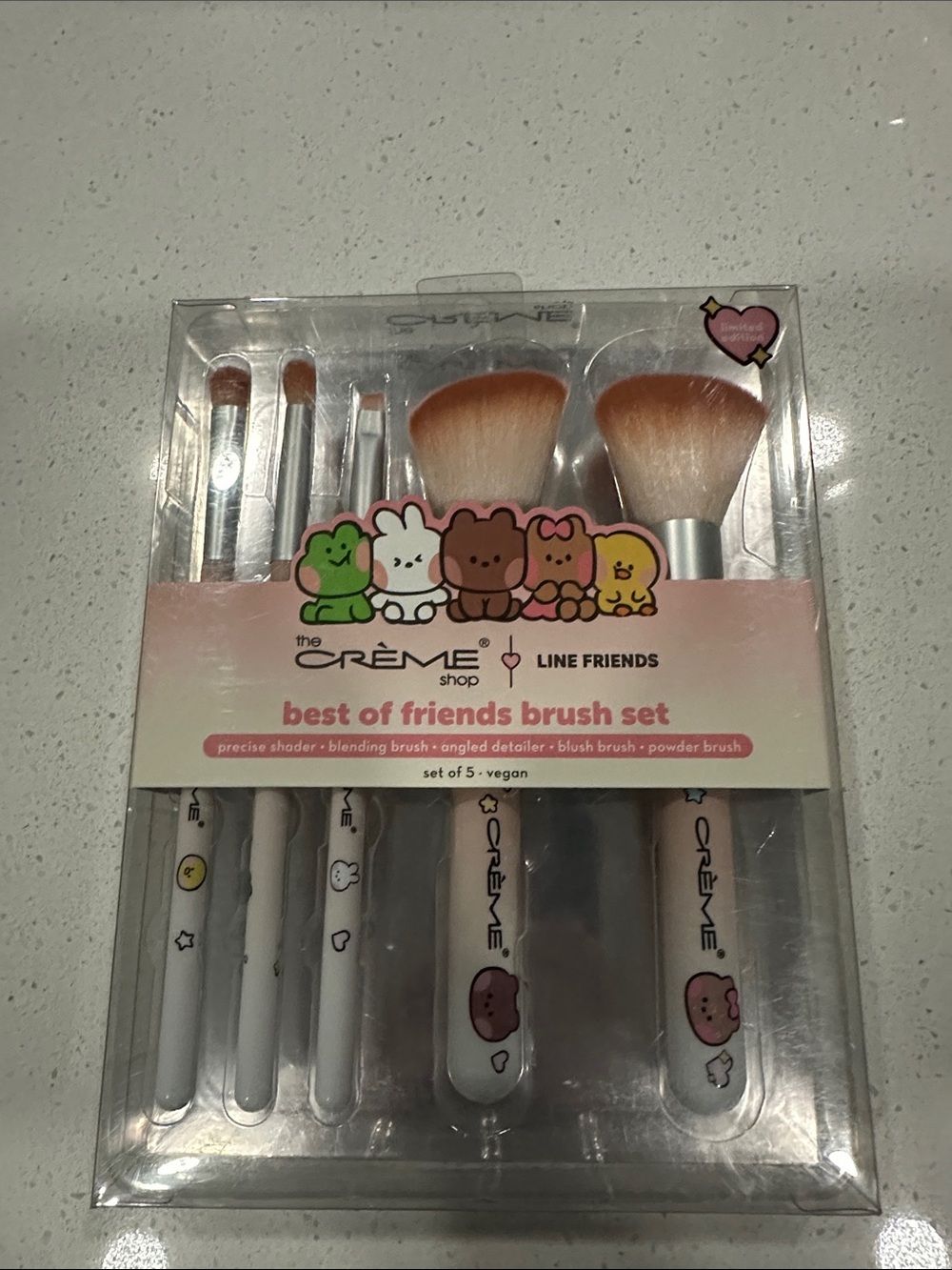 Crème Shop x LINE FRIENDS Best of Friends Pink Makeup Brush Set